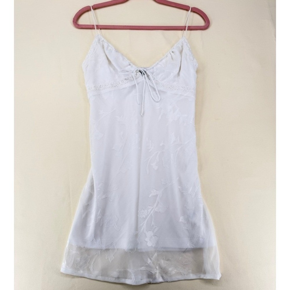 Princess Polly Floral Devore Lace Trim Mini Dress Size 8 White LIKE NEW - Picture 13 of 16